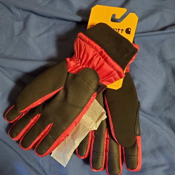 NWT Carhartt Red Quilted Insulated Waterproof Gloves Mittens Medium - Picture 4 of 4
